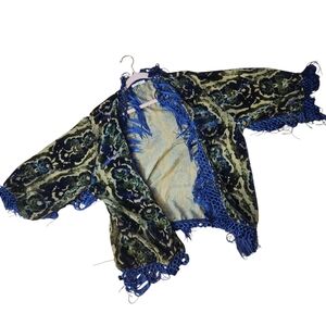 Urban Outfitters Blue and Green Poncho